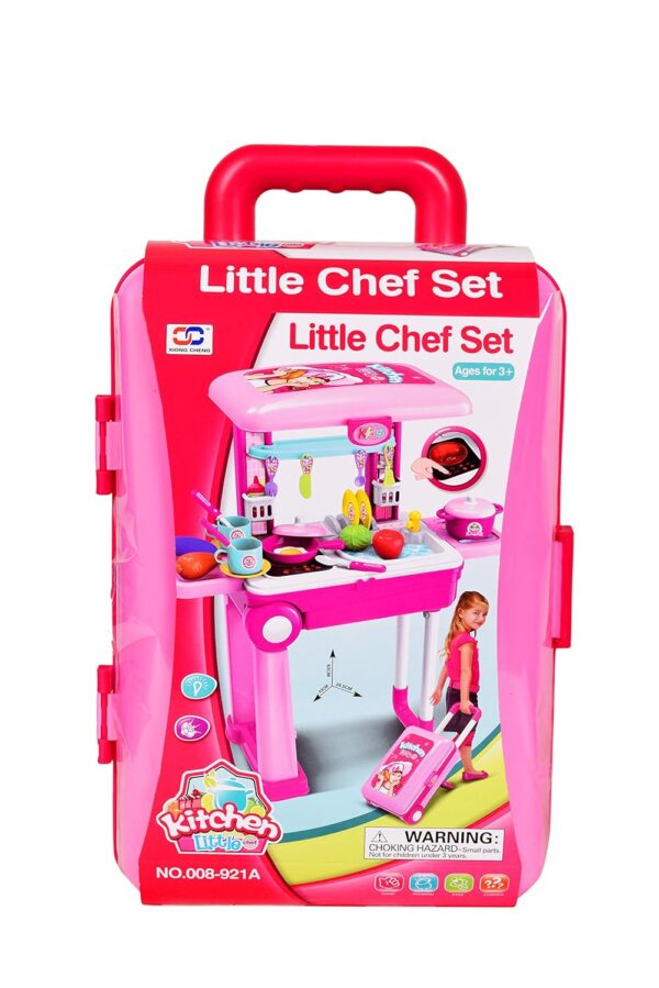 Little Chef 2 in 1 Kitchen Play Set, Pretend Play Trolly Kitchen Kit