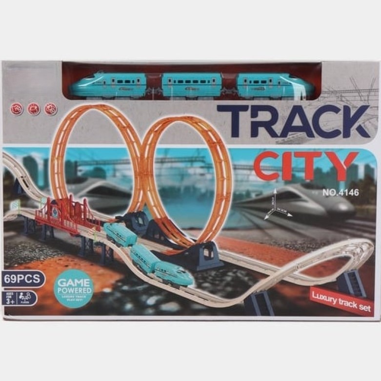 Jumbo Size Luxury Toy Train Track Set 69 pcs - Fun Leap Toys