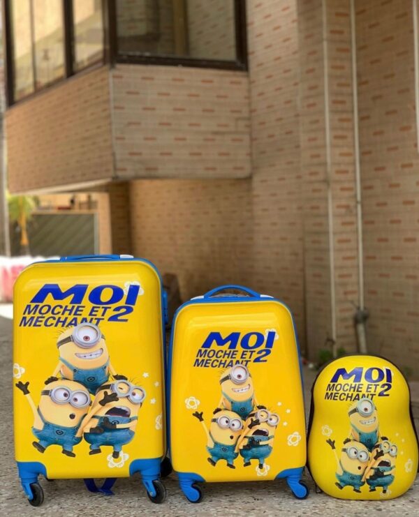 Kids Cartoon Printed Trolley Bag/Suitcase (Minion) (set of 3)